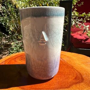 Anthropologie ceramic tumbler with raised/debossed letter "A"